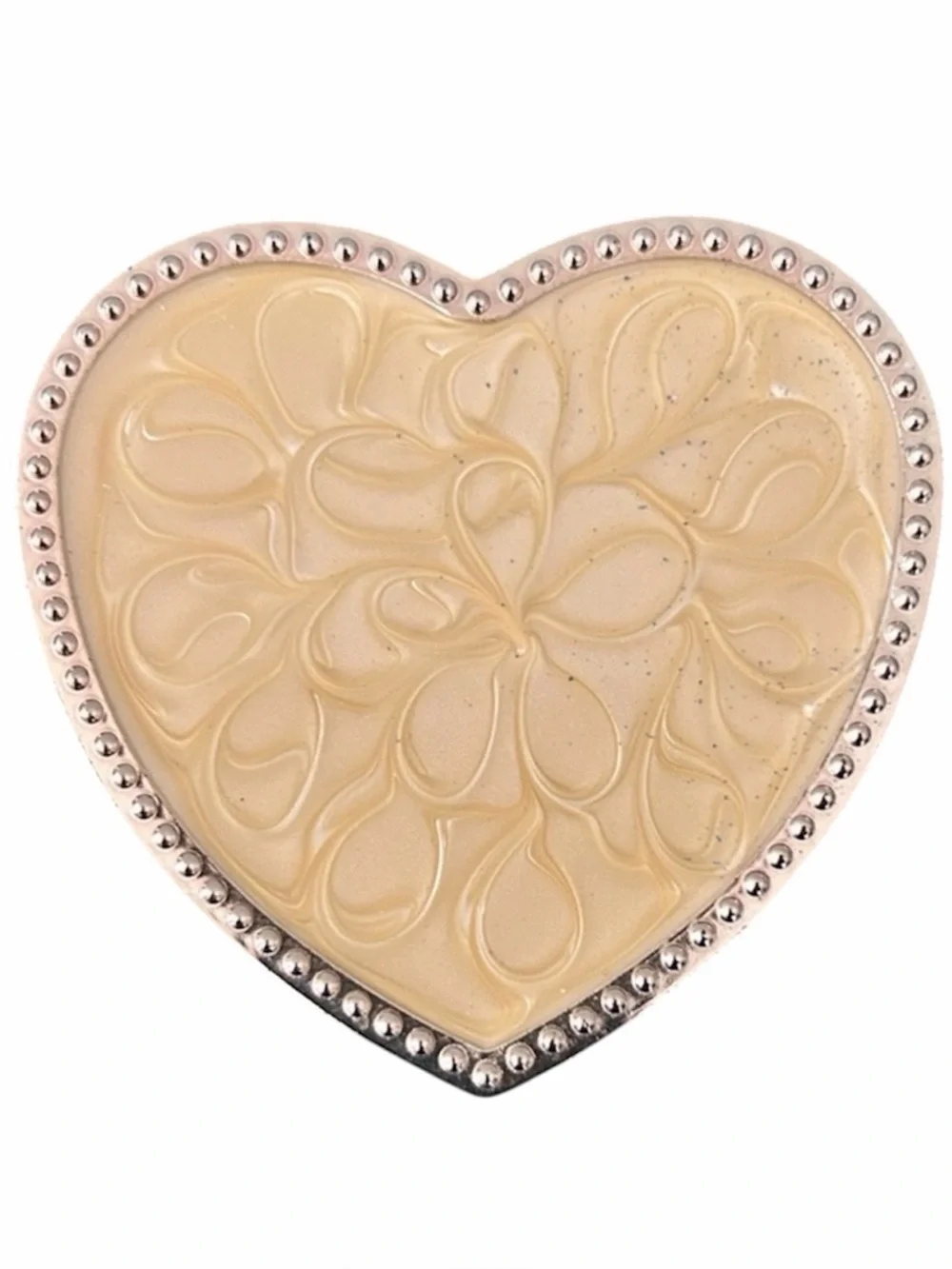 Vintage Mini Heart Shaped Stainless Trinket Velvet Jewelry Box